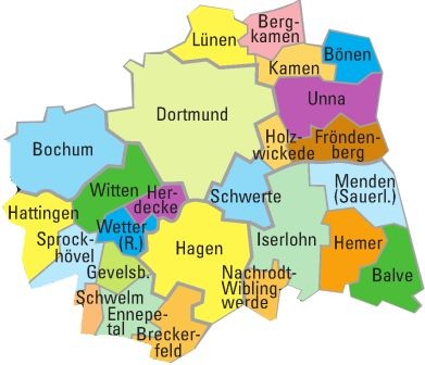 Karte des Einzugsbereichs der Schule am Leithenhaus