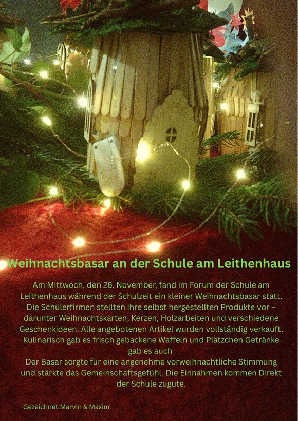 Holzhaus mit Lichterkette